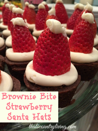 Strawberry Brownie Bite Santa Hats 3